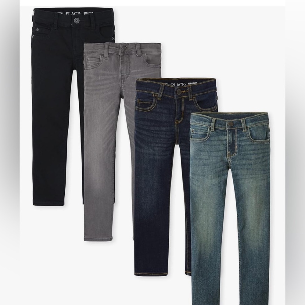 The Children's Place Boys Multipack Basic Stretch Straight Leg Jeans. 4 pack